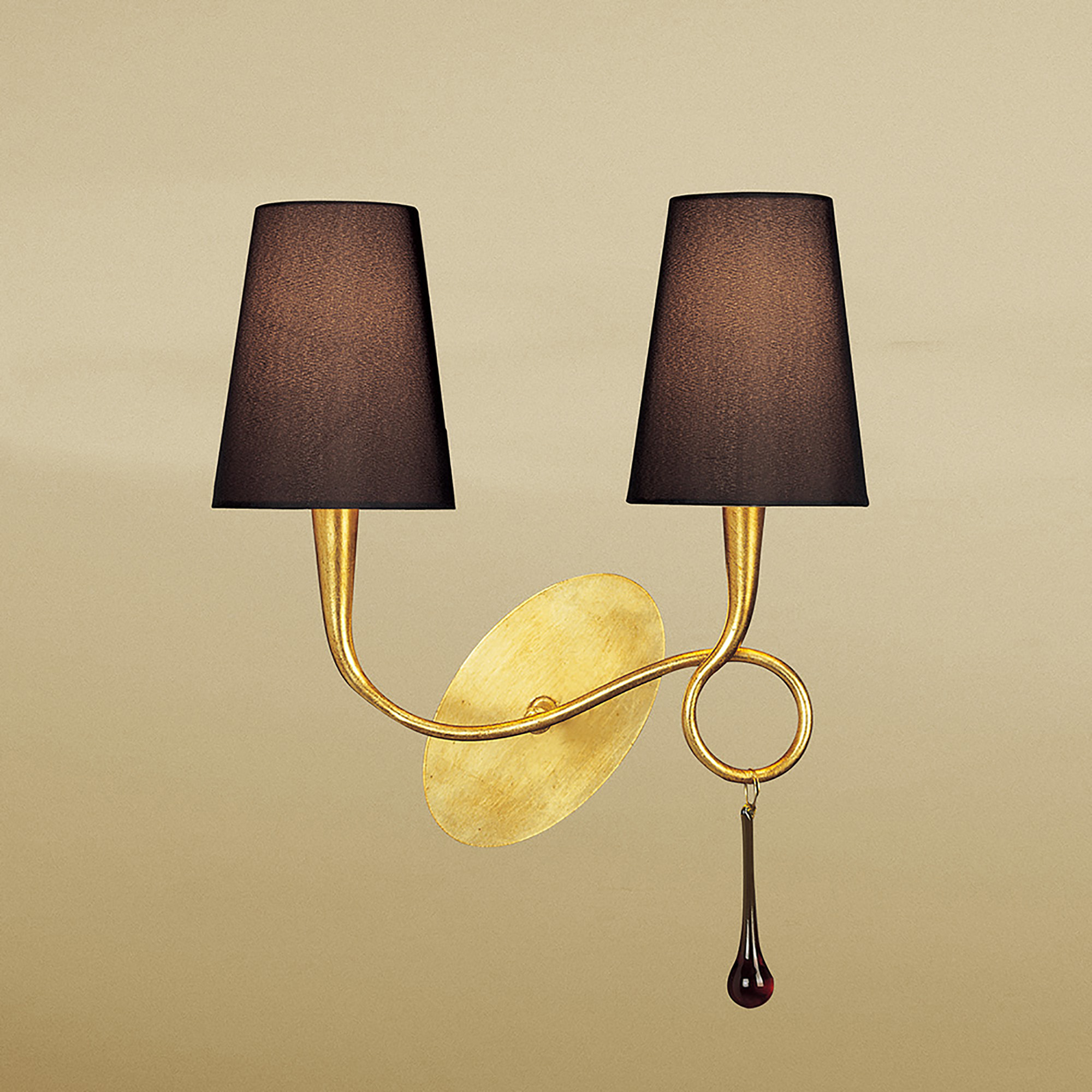 Paola Gold-Black Wall Lights Mantra Armed Wall Lights Paola Gold-Black Wall Lights Mantra Armed Wall Lights